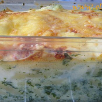 Macarrones gratinados con espinacas Macarrones gratinados con espinacas